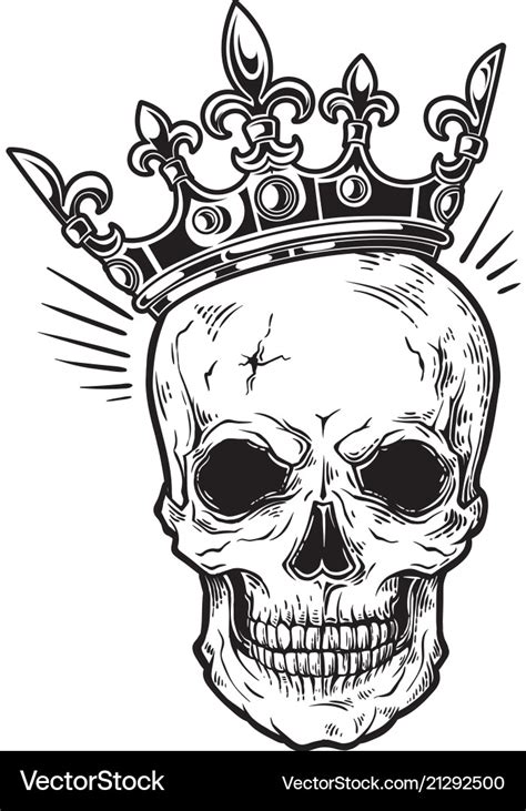 skull with crown tattoo design